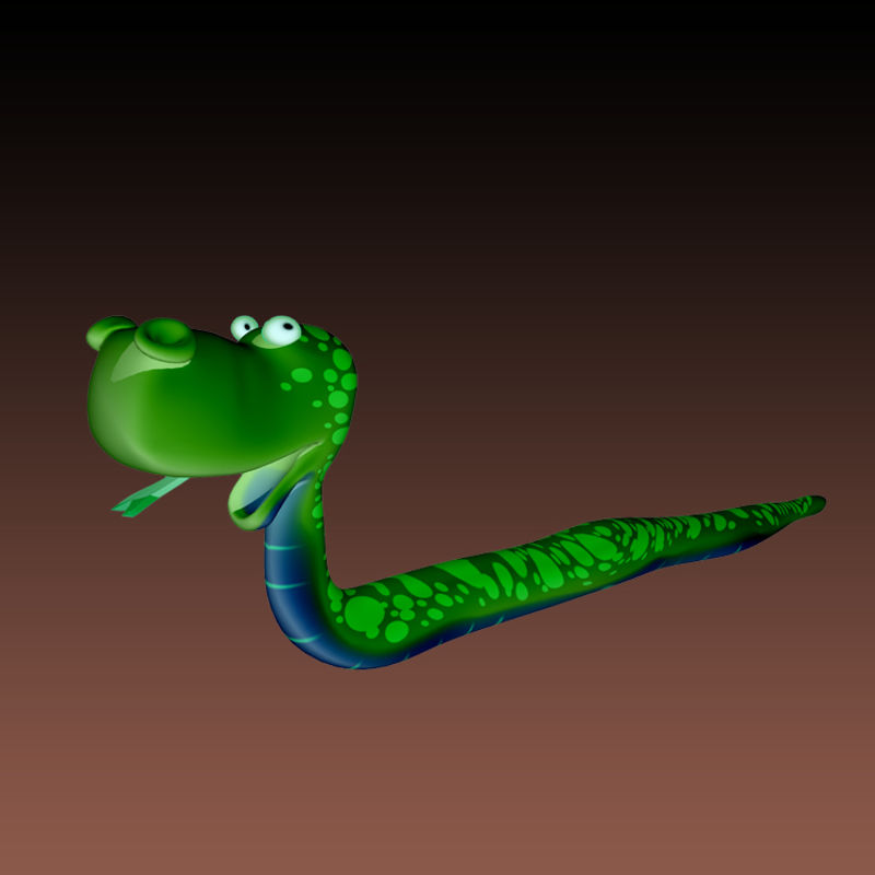 卡通小青蛇3D模型动物类-0048