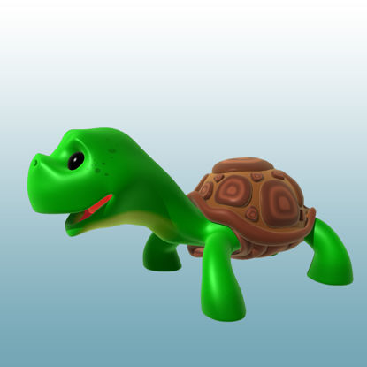 Cartoon Turtle 3D Model Animal 0045