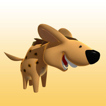 鬣狗卡通3D模型动物类-0044