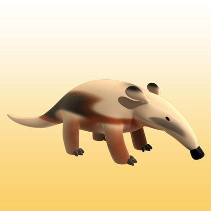 Anteater 3D Cartoon Model Animal 0043
