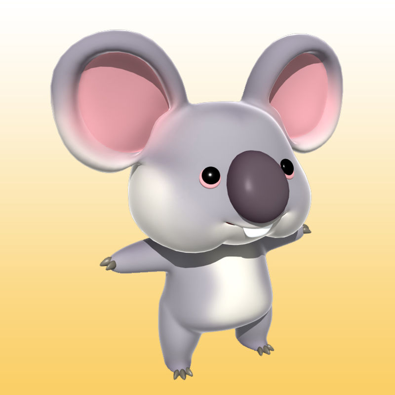 Koala 3D Çizgi Film Model Animal 0042