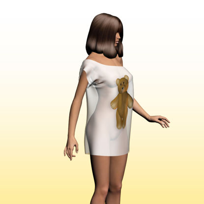 Risanka Bear Girl 3D Model Woman 0030