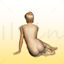 Oblique Lying Girl 3D Model Sitting Woman 0022