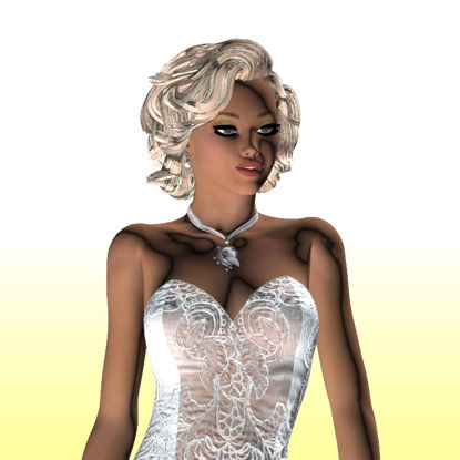Wedding Dress Girl 3D Model Woman 0015