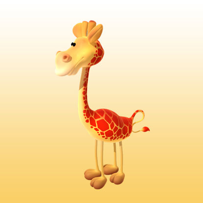 Cartoon Giraffe 3d model Animal 0029