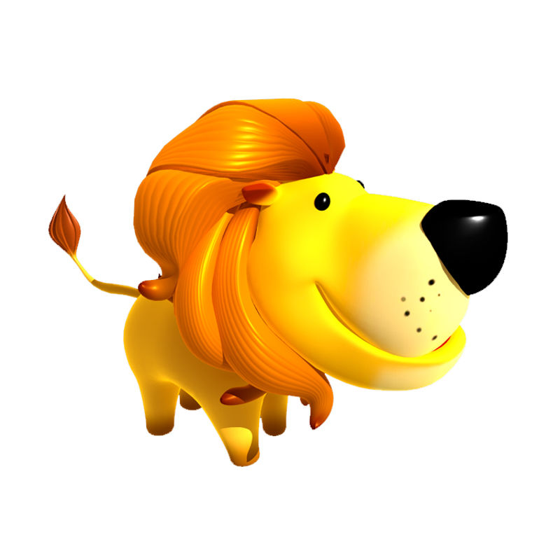 (Animal-0027)-3D-Cartoon lion