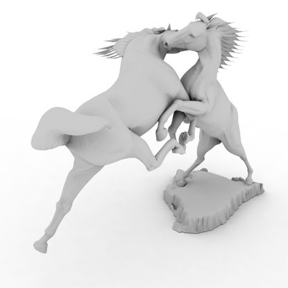 Fighting Horse 3D-printmodel
