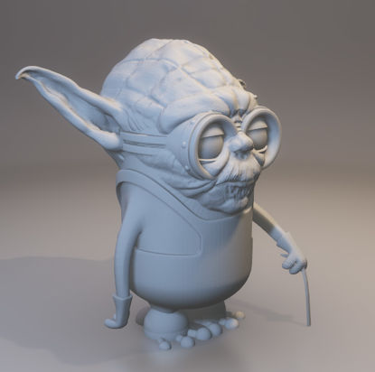 3D model tiskanja Yoda minion