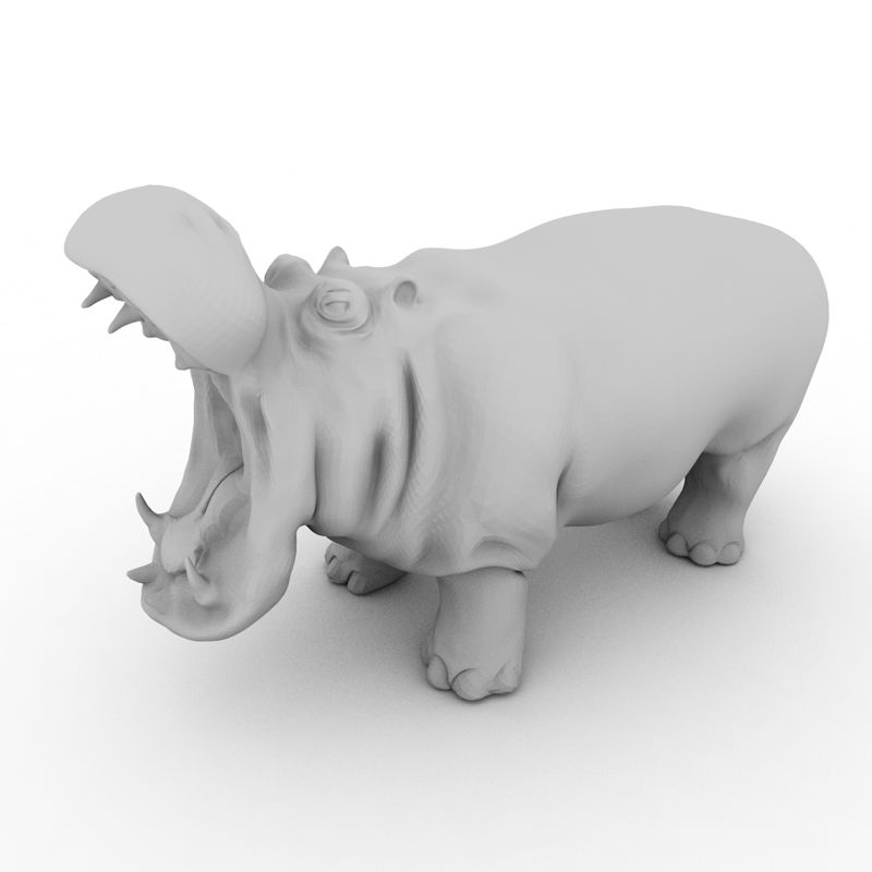 3D tiskalni model Hippo z velikimi usti