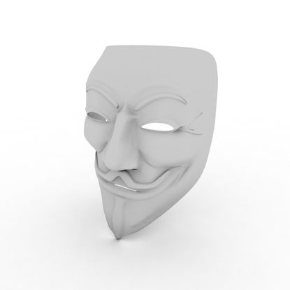 Guy fawkes maske 3d-utskrift modell