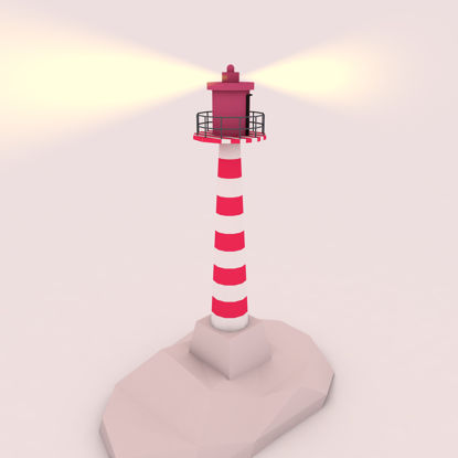 Cartoon lighthouse 3d model
