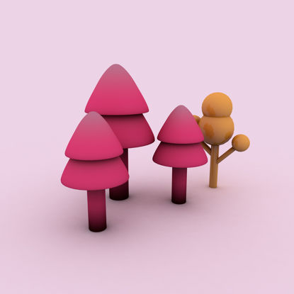 شجرة الكرتون نموذج 3D