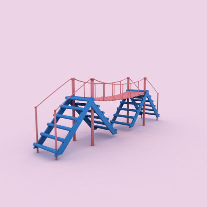 Cartoon rope ladder 3d model