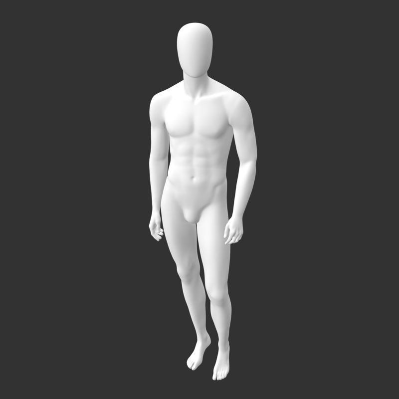 Male Mannequin sports muscle stand 3d print model