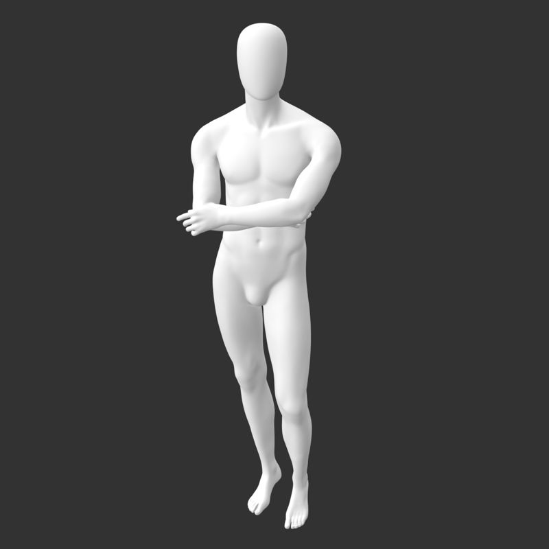 Male Mannequin sports muscle hands fork 3d print model