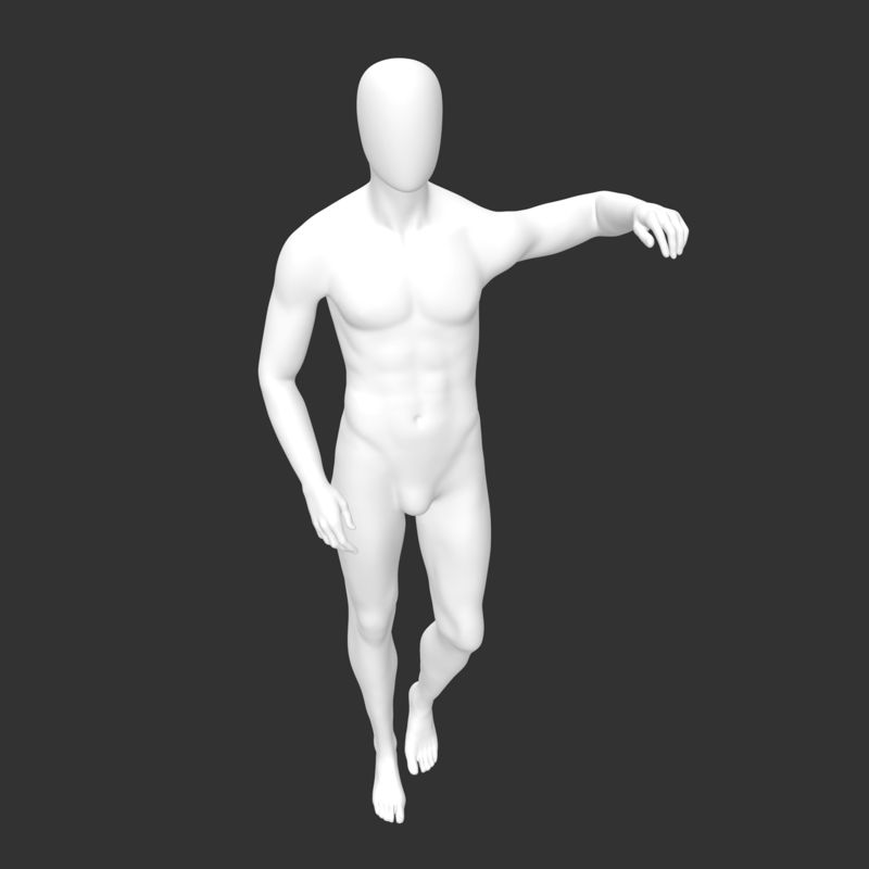 Maniquí masculino deportivo con brazo muscular en el hombro modelo de impresión en 3d