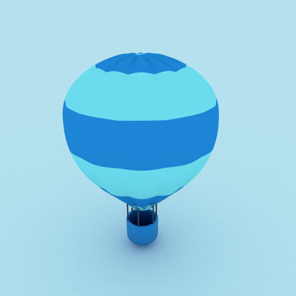 卡通热气球3D模型