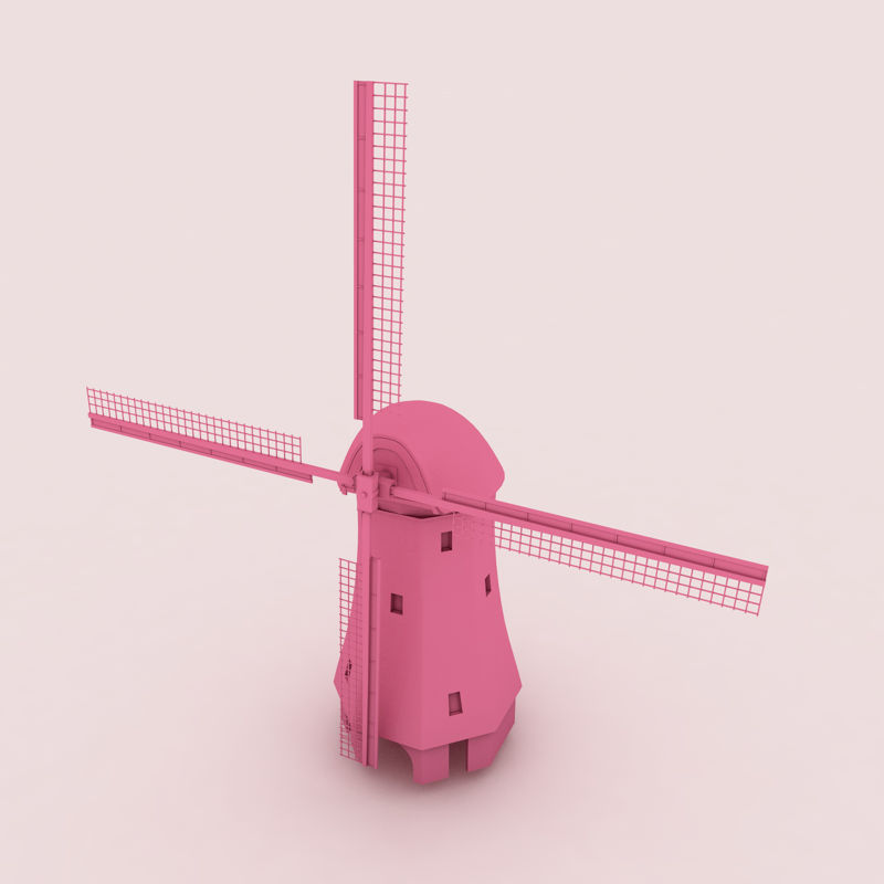 Cartoon windmill 3d model
