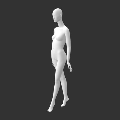 مدل چاپ سه بعدی مانکن زن پیاده روی کفش پاشنه بلند