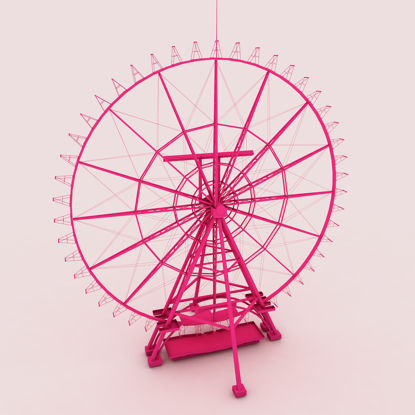 Modelo 3d de roda gigante dos desenhos animados