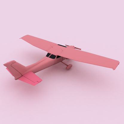 Modelo 3d de avião dos desenhos animados