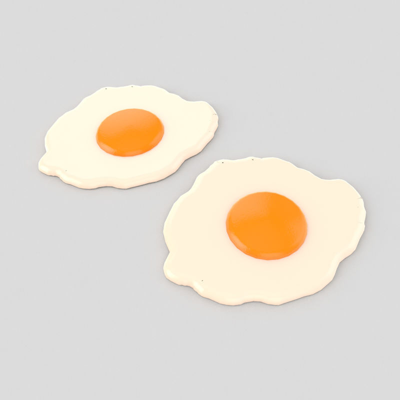 Huevos escalfados modelo 3d