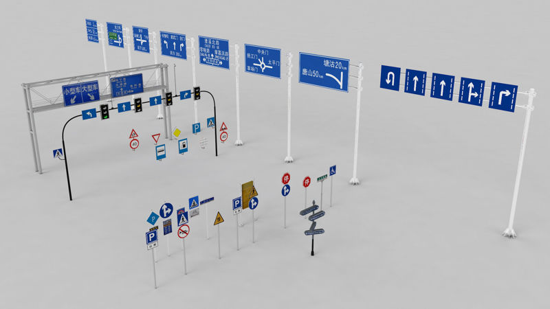 Traffic sign kit 3d model