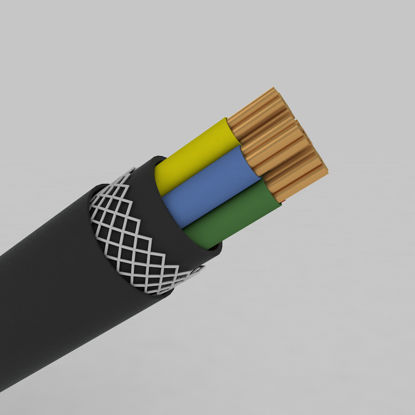 Modelo 3D da estrutura do cabo de cobre