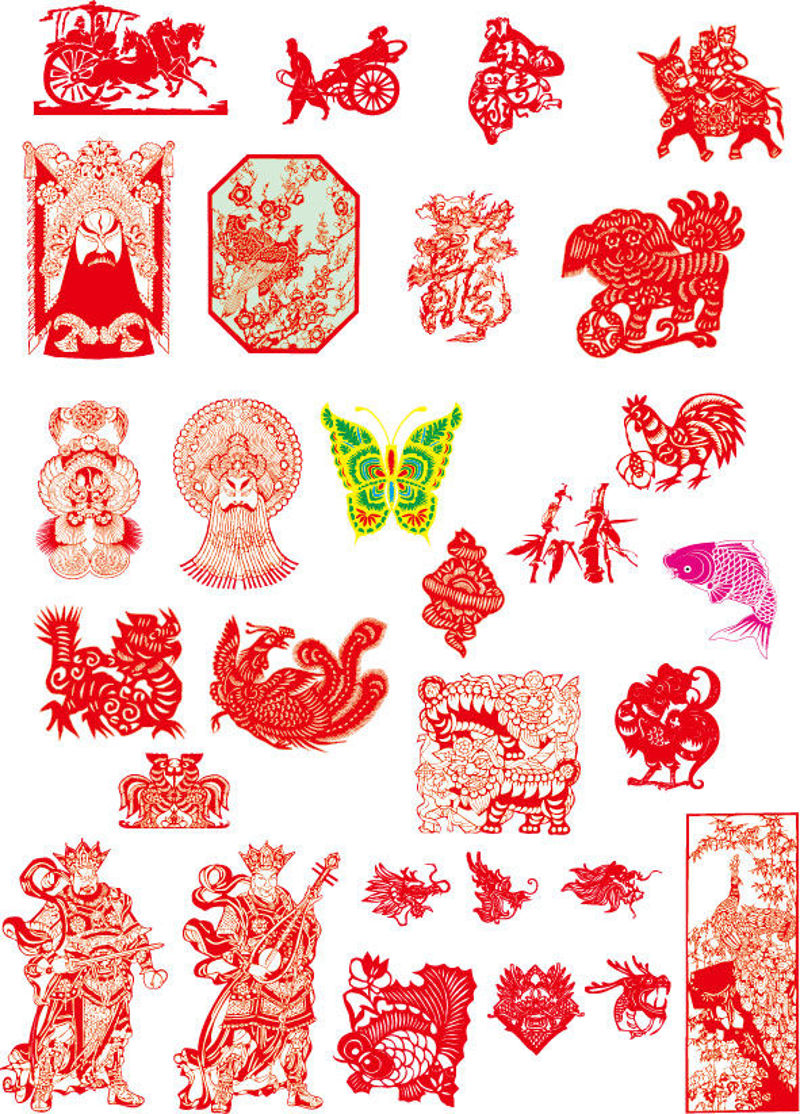 Chinese traditional paper cut vector