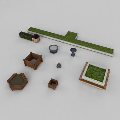 Flower bed kit 3d model
