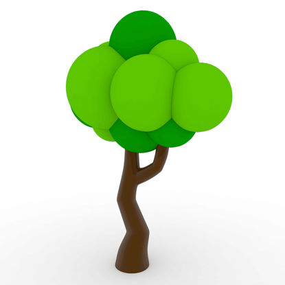 Modelo 3d del árbol de dibujos animados