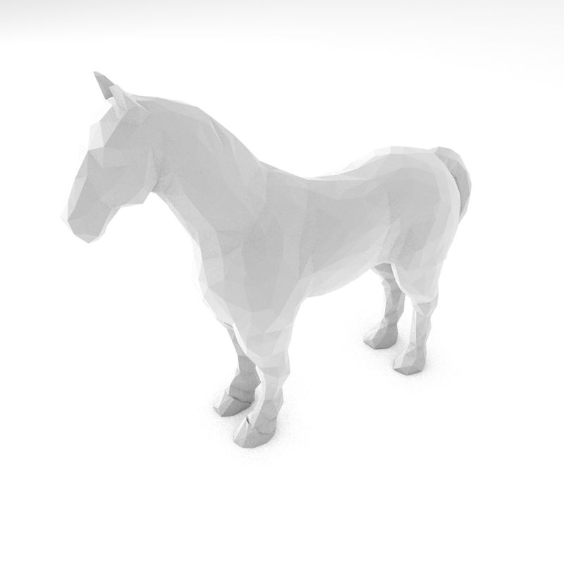 低多边形马3D打印模型