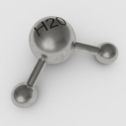 Modèle d'impression 3D de molécule d'eau H2O