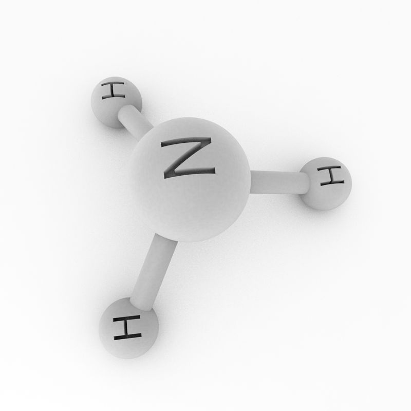 NH3アンモニア分子3Dプリントモデル