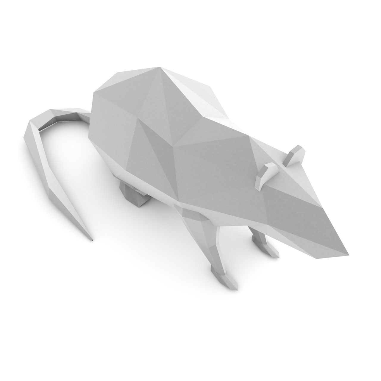 Low poly rat 3d print model