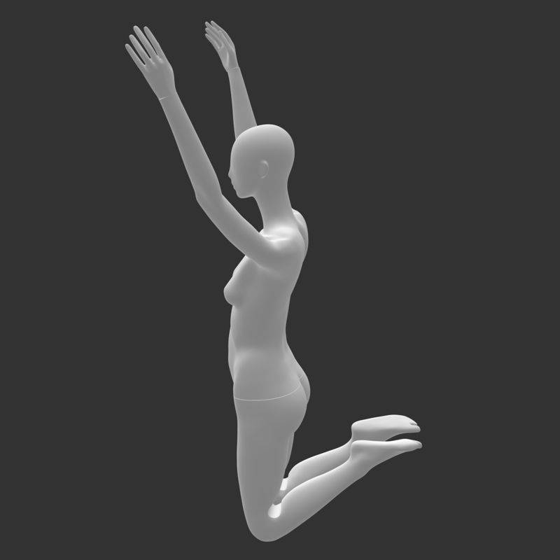 Kvinnelig mannequin på swing 3d print modell