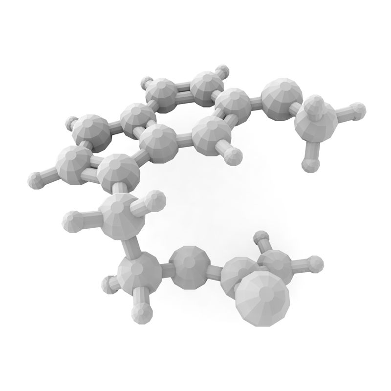 Молекулярная структура мелатонина C13H16N2O2 3d модель для печати