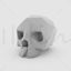 Low poly skull 3d print model