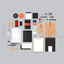 Mockup di vettore di elementi per ufficio piatto 0003