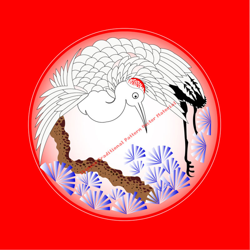 Pine and crane bring longevity to you Chinese traditional pattern vector