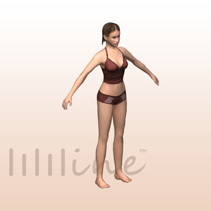 Seksi bikini kız 3 boyutlu model 0082