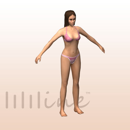 Seksi bikini kız 3d model 0081