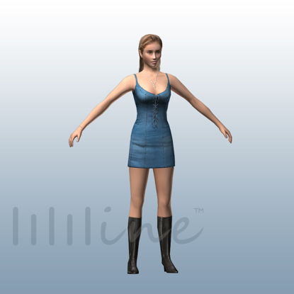 Kvinne i uformell 3D-modell 0078