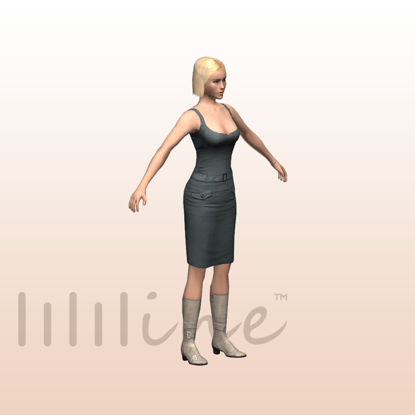 Kvinne i uformell 3D-modell 0077