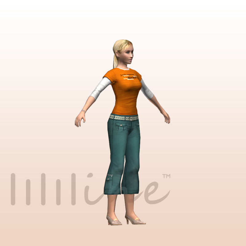 Woman in Casual 3D Model 0075