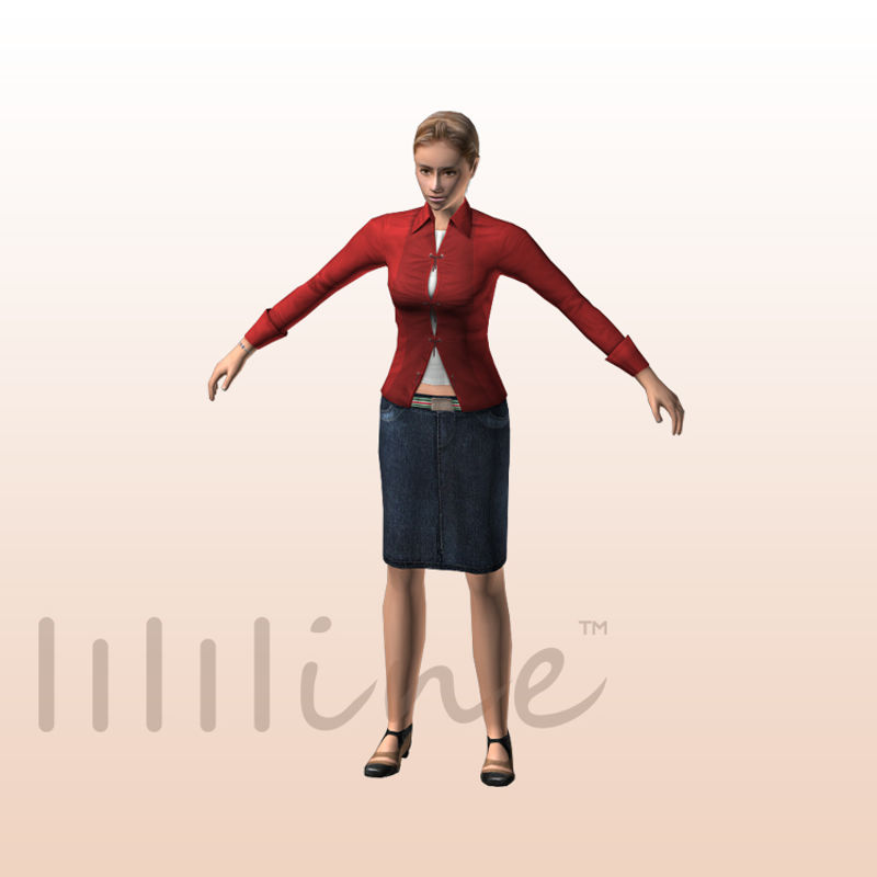 Nő alkalmi 3D-s modellben 0072