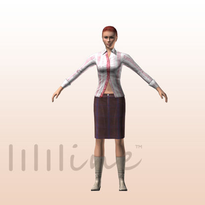Woman in Casual 3D Model 0071