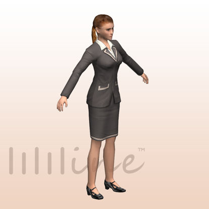 Business Girl Woman 3D Model 0066