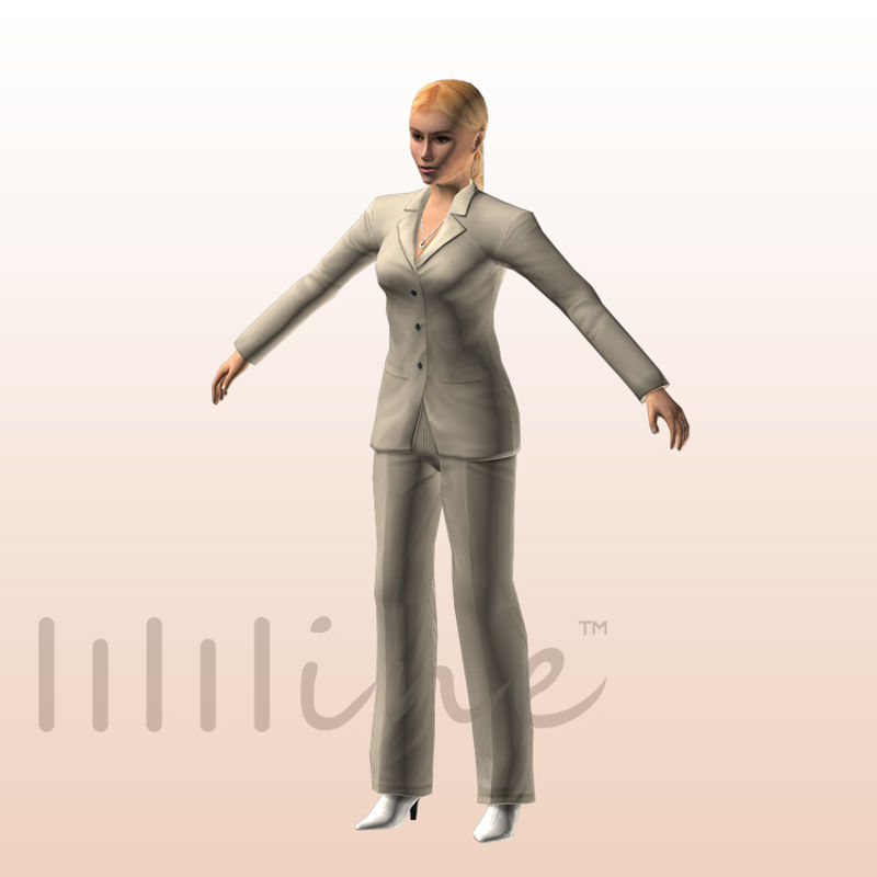 Üzleti lány nő 3D-s modell 0065