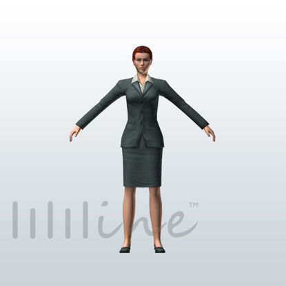 Business Girl Woman 3D Model 0064